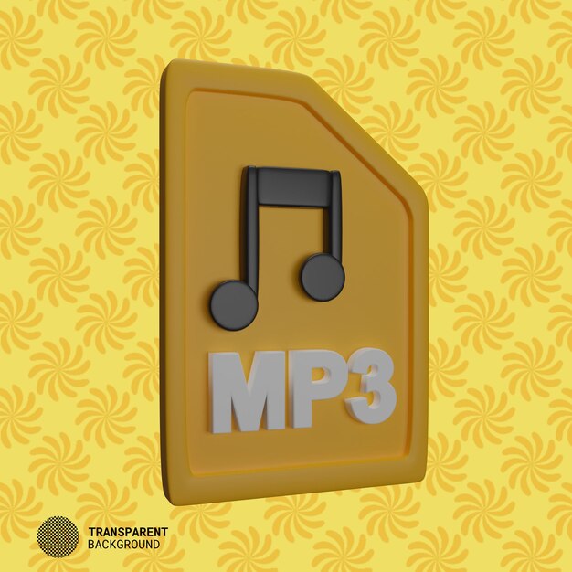 Music file 3d rendering icon