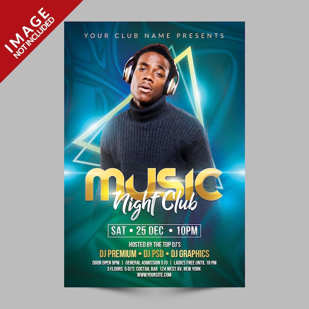 Music Night Club Flyer Psd template