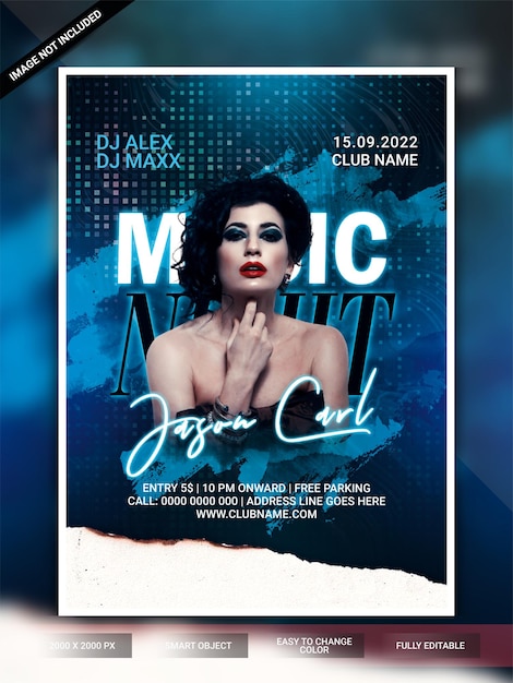 Music night club party flyer template