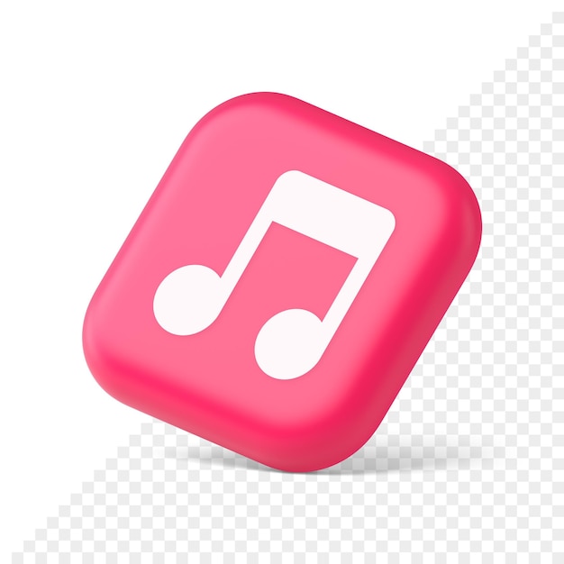 Music note audio sound button audio sound listening production 3d icon symbol website element