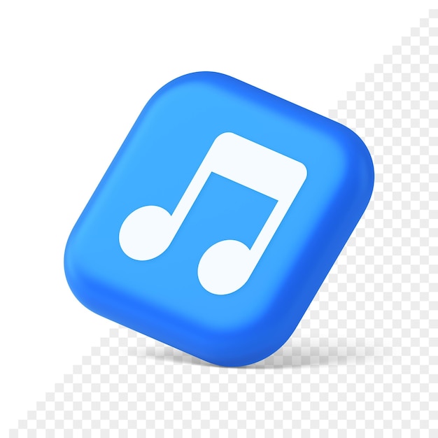 Music note audio sound button audio sound listening production 3d realistic isometric icon