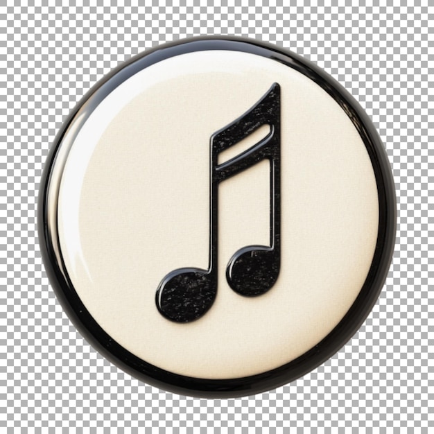 PSD music note button on transparent background ai generated