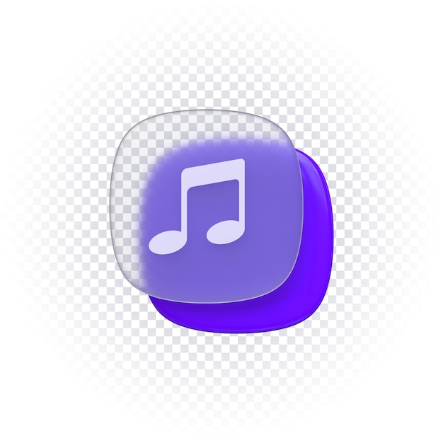 Music note icon 3d render isolated