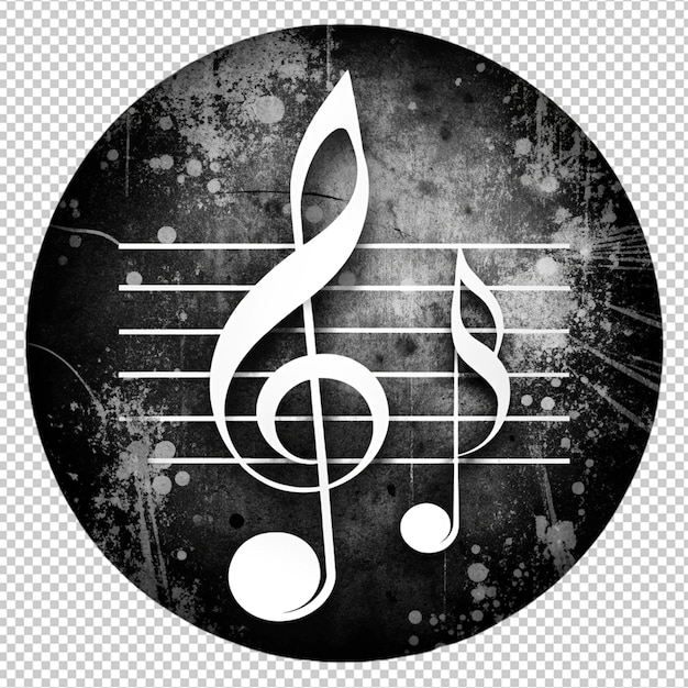 PSD music notes on transparent background