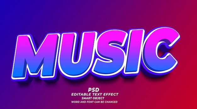 Music party 3d editable text effect PSD photoshop template