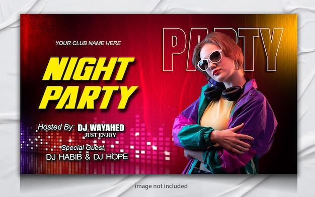 PSD music party banner design template