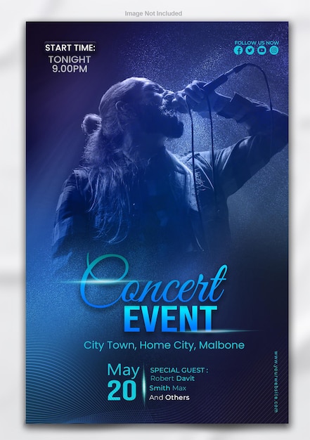 PSD music party celebration flyer design template