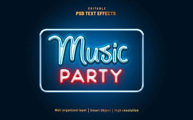 Music party editable text effect style