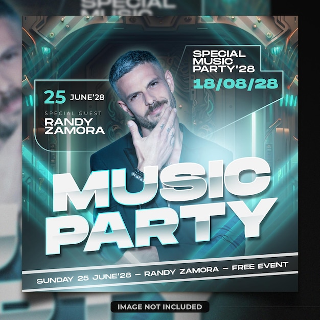 Music party event poster design