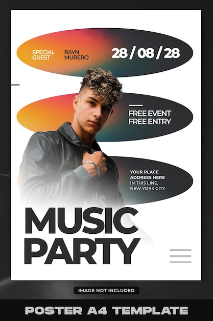 PSD music party event poster template