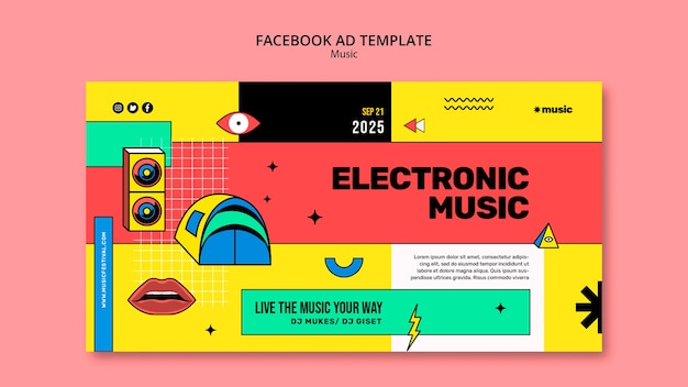 Music performance facebook template