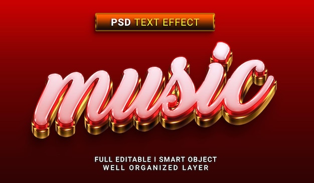 Music psd text effect