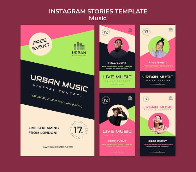 Music show insta story design template