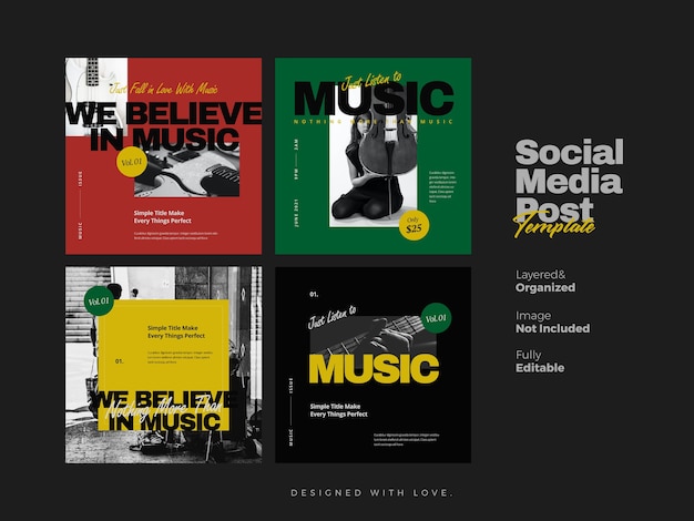 Music Social Media Banner and Instagram Post Template