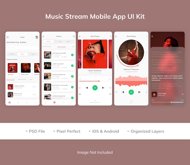 Music Stream Mobile App UI Kit