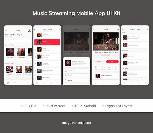 Music Streaming Mobile App UI Kit