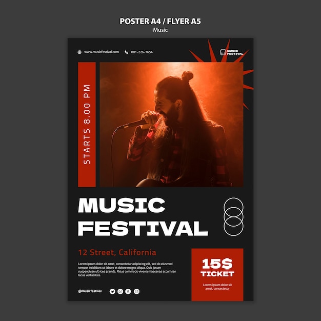 PSD music template design