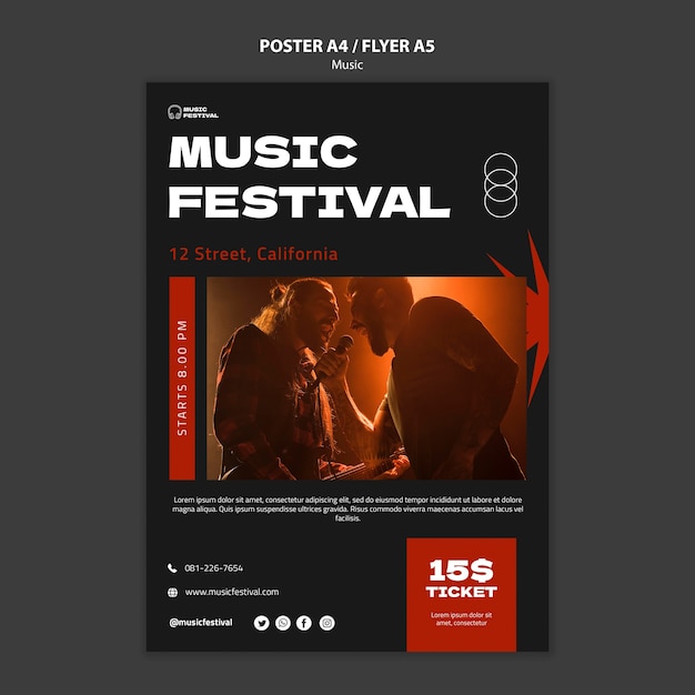 PSD music template design