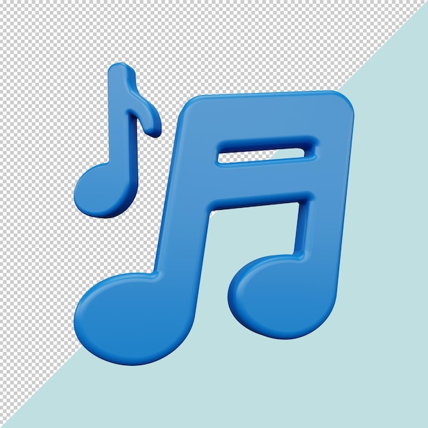 Musical notes icon 3D rendering Premium PSD