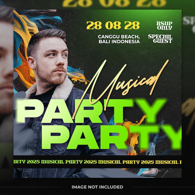 Musical party event flyer template