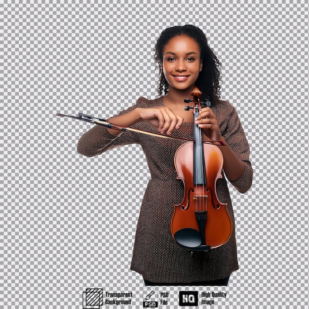 PSD musician with a violin standing and facing forward