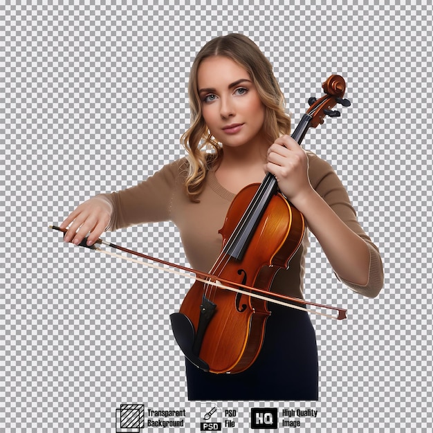 PSD musician with a violin standing and facing forward