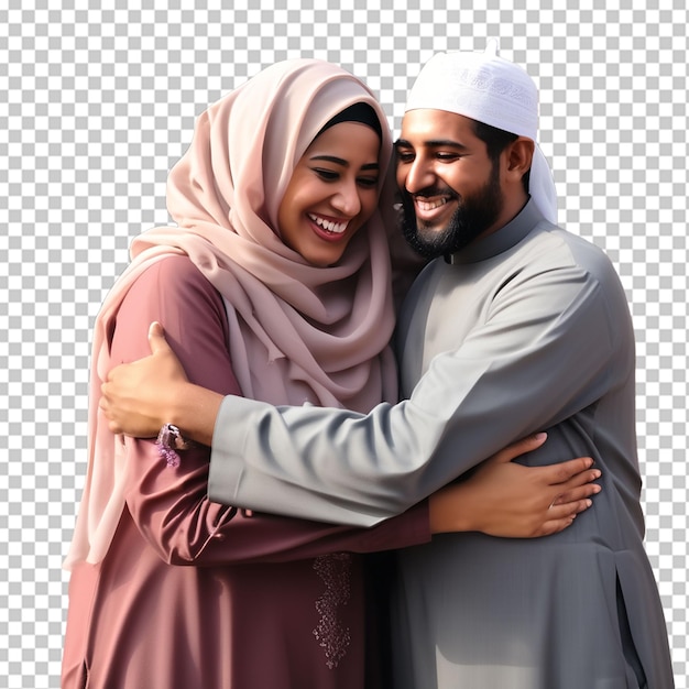 Muslim men hugging each other