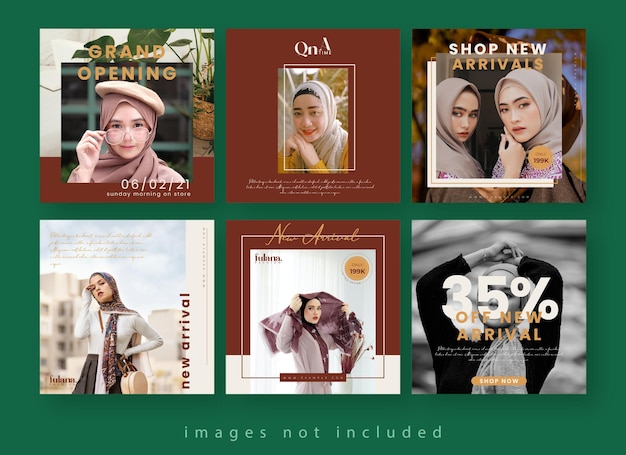 Muslims instagram post set template