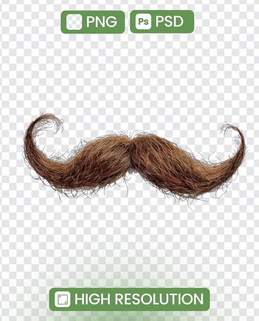 PSD mustache isolated on white background