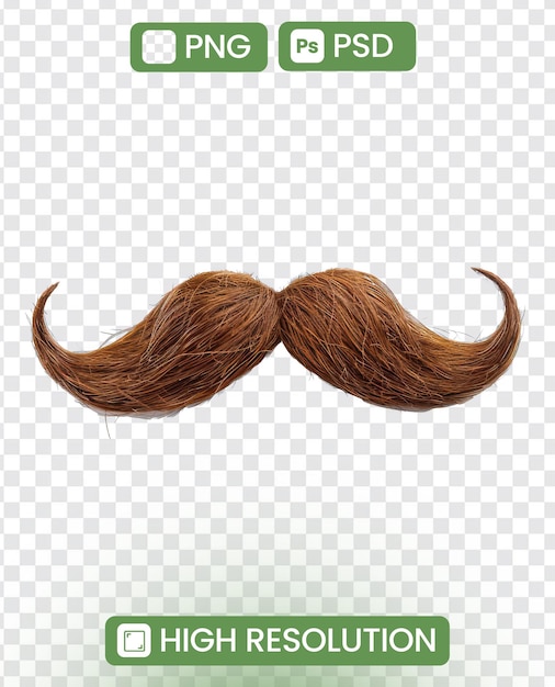 PSD a mustache with a brown color and a long shape