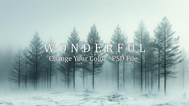 PSD mysterious winter forest