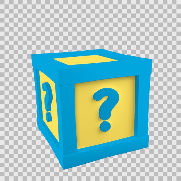 Mystery Box item in video game with editable color and transparent background