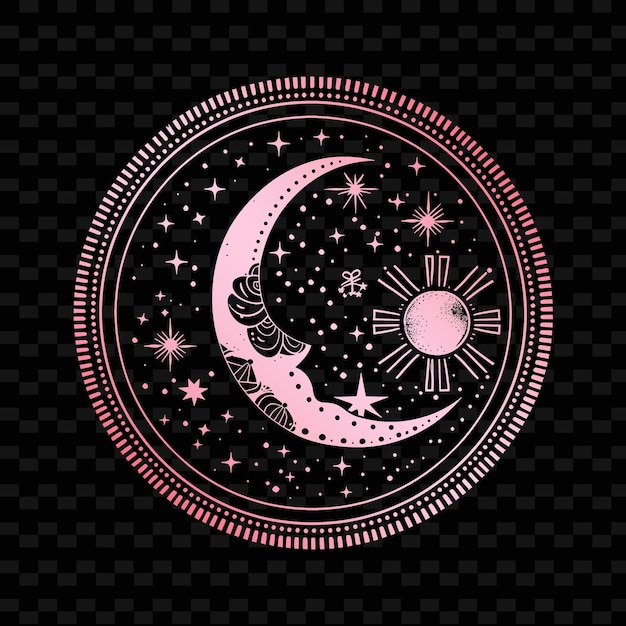 PSD mystical chinese astrology with constellation design intrica png inspired lunar icon designs