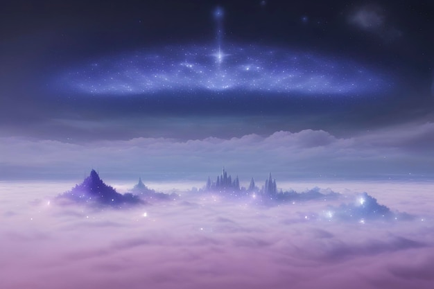 A mystical city built on clouds