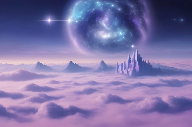 A mystical city built on clouds