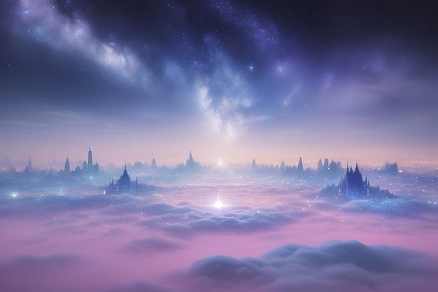 A mystical city built on clouds