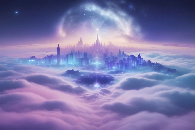 A mystical city built on clouds