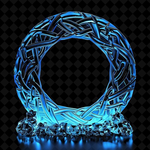 Mystical Druidic Portal With Intricate Celtic Knots Made Wit PNG Y2K Shape Neon Color Collection