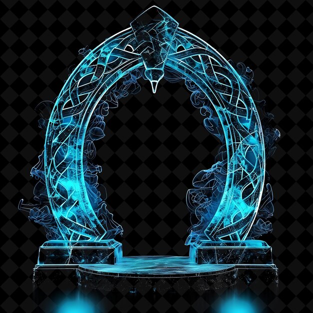 Mystical Druidic Portal With Intricate Celtic Knots Made Wit PNG Y2K Shape Neon Color Collection