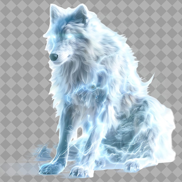 PSD mystical wolf spirit supernatural entity with wolf like form isolated 3d character illustration