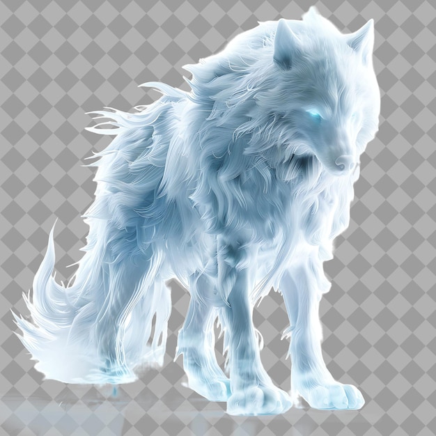 Mystical Wolf Spirit Supernatural Entity With Wolf Like Form Isolated 3D Character Illustration