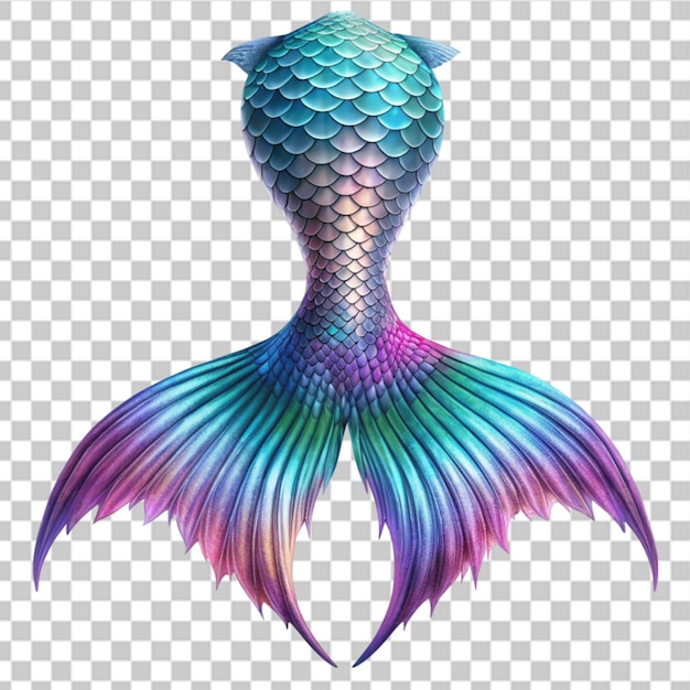 PSD mythical mermaid tail on transparent background