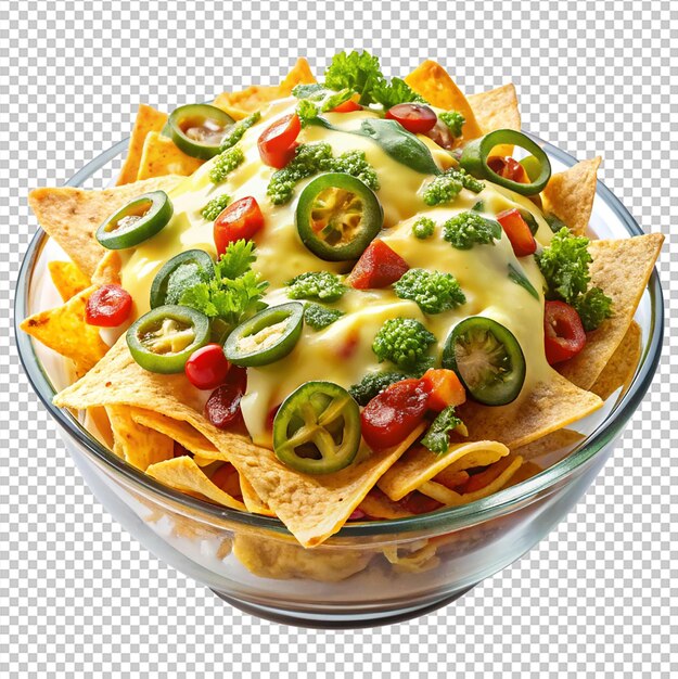 PSD nachos loaded with melted cheese isolated