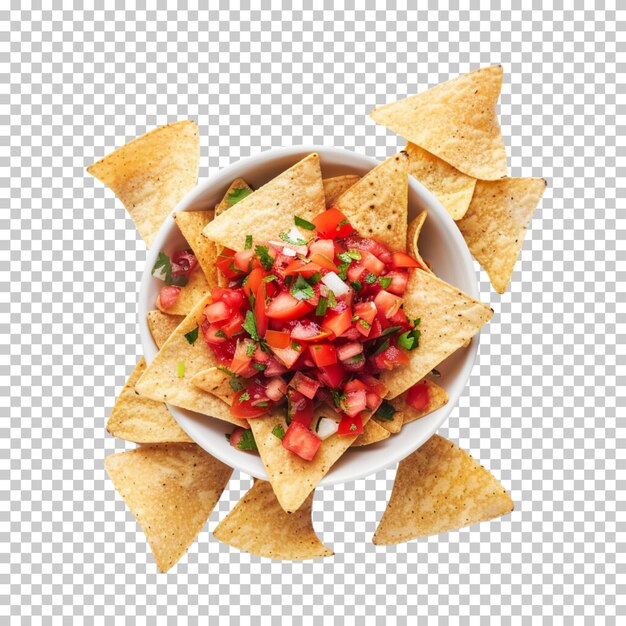 Nachos with Guacamole isolated on transparent background