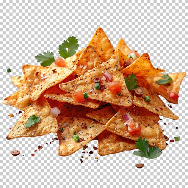 Nachos with Guacamole isolated on transparent background