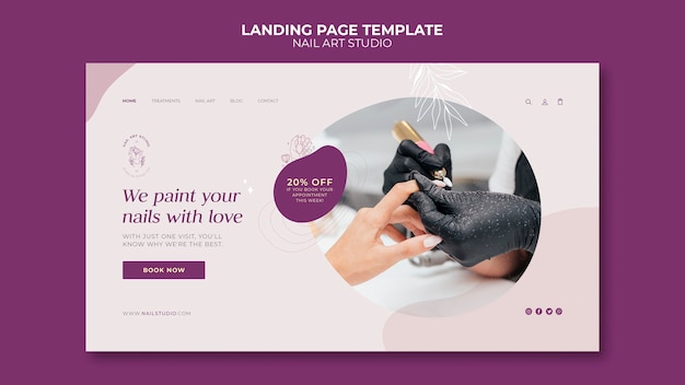 PSD nail art studio landing page