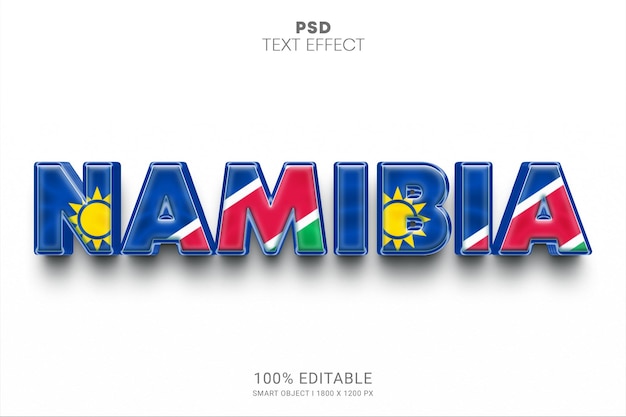 Namibia PSD editable text effect design