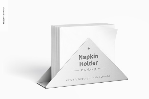 PSD napkin holder mockup, perspective view