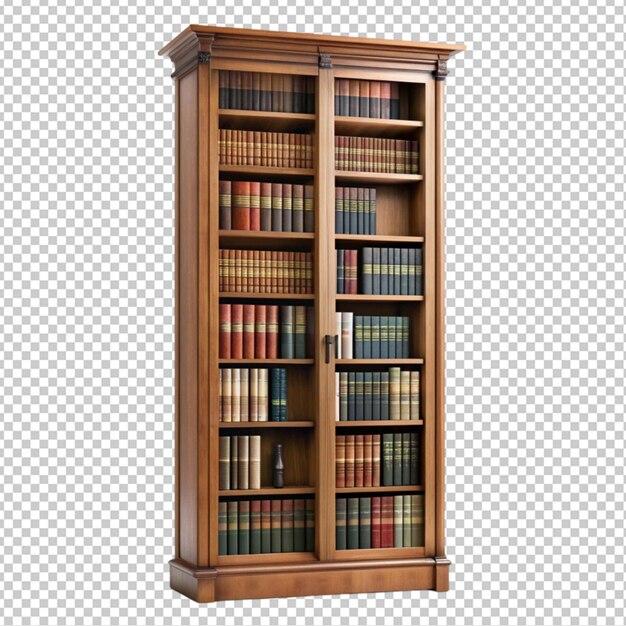 PSD narrow bookcase french library