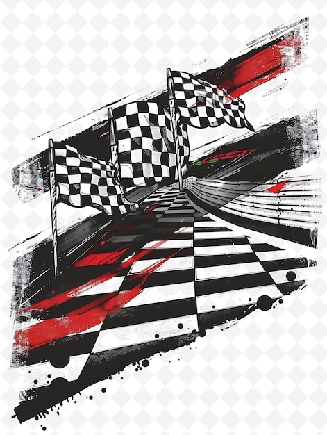 Nascar Race Track Setting With Drivers and Fans for Election Flat Illustration Poster Design